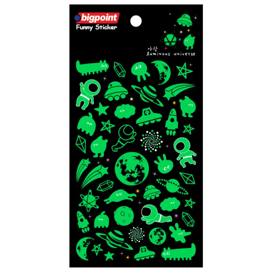 Bigpoint Sticker Fosforlu Evren x 15 Adet