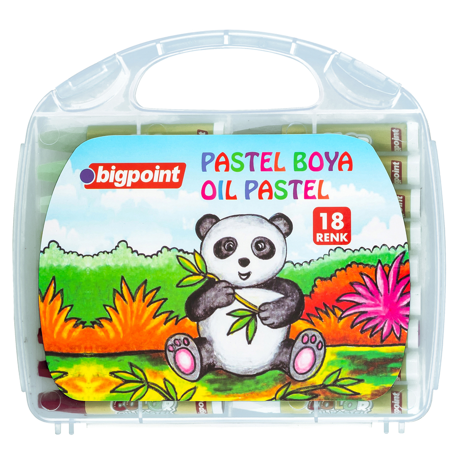 Bigpoint Pastel Boya 18 Renk - Şeffaf Çantalı x 3 Kutu