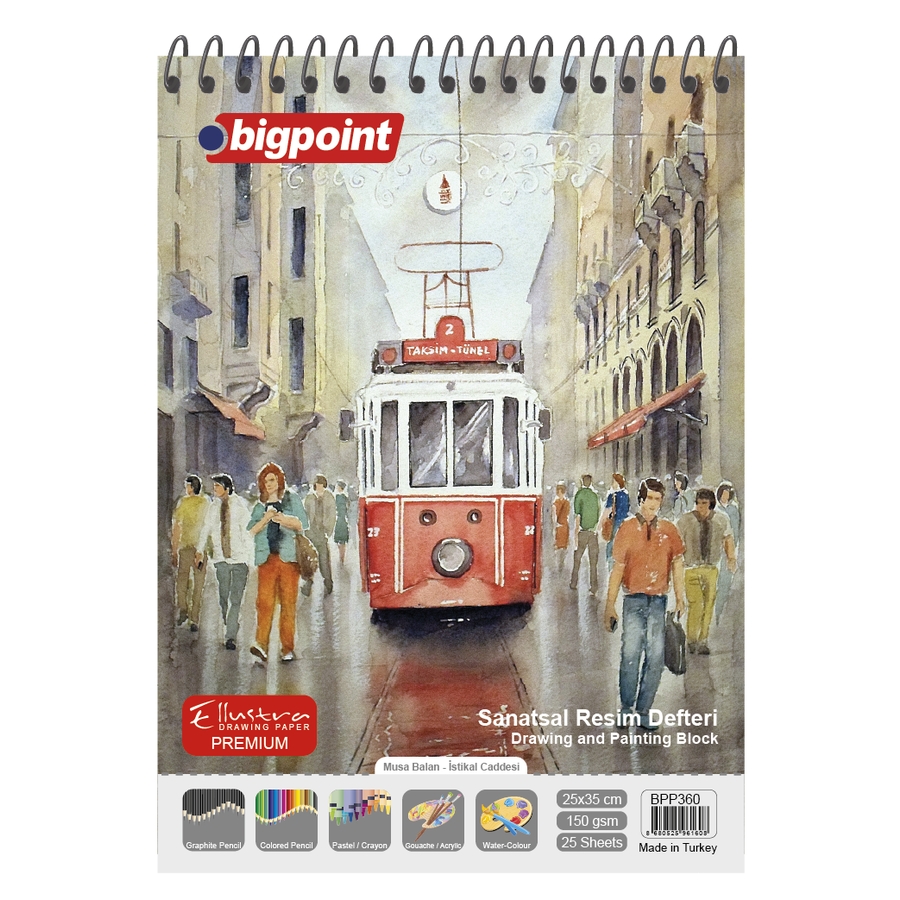 Bigpoint 25x35cm Sanatsal Resim Defteri 150 Gram - 25 Yaprak 3'lü Paket