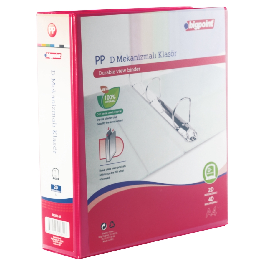 Bigpoint 2D Mekanizmalı Klasör 7 cm Açık Kırmızı x 6 Adet