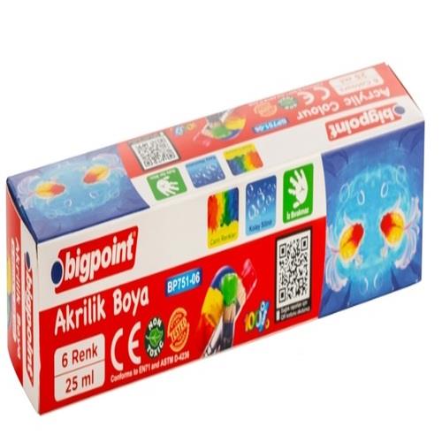 Bigpoint Akrilik Boya 6 Renk x 25 ml 3'lü Paket