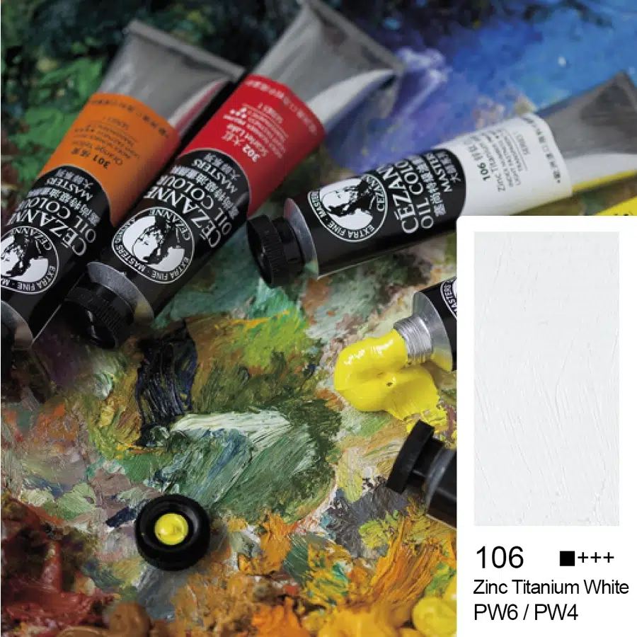 Bigpoint Cezanne Extra Fine Yağlı Boya 45 ml Zinc Titanium White 106 6'lı Kutu
