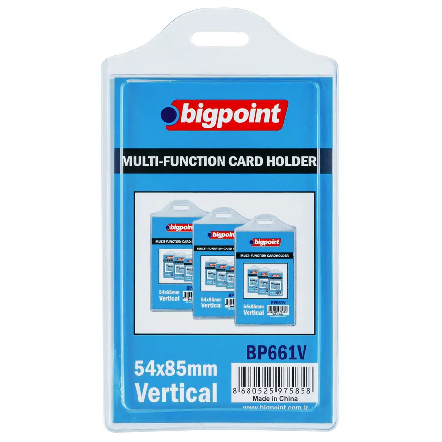 Bigpoint Çok Amaçlı Kart Kabı Dikey 54x85mm x 10 Adet