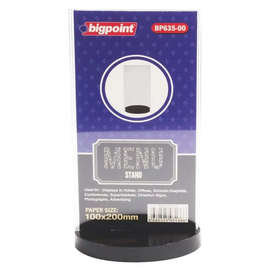 Bigpoint Düz Menü Standı 100x200mm x 3 Adet