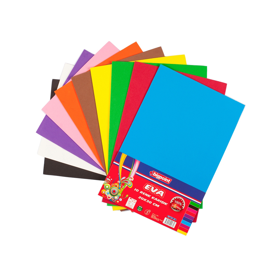 Bigpoint Eva 20x30cm Karışık 10 Renk 1.5mm 10'lu Paket