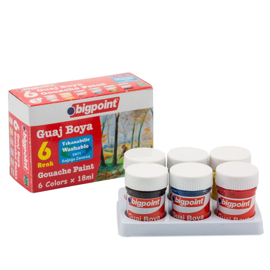 Bigpoint Guaj Boya 6 Renk x 18 ml 3'lü Paket