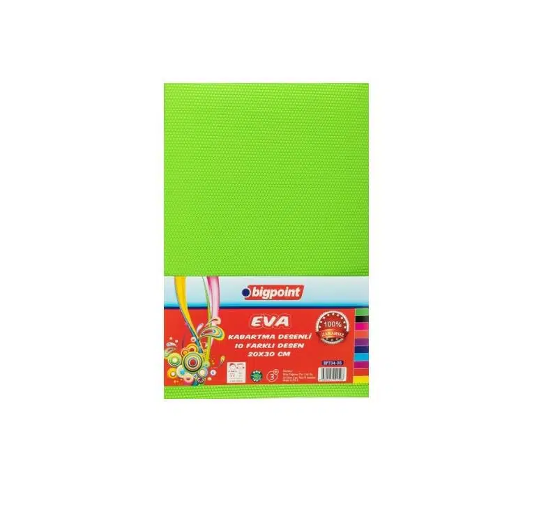 Bigpoint Kabartma Desenli Eva 20x30cm Karışık 10 Renk X 6 Adet