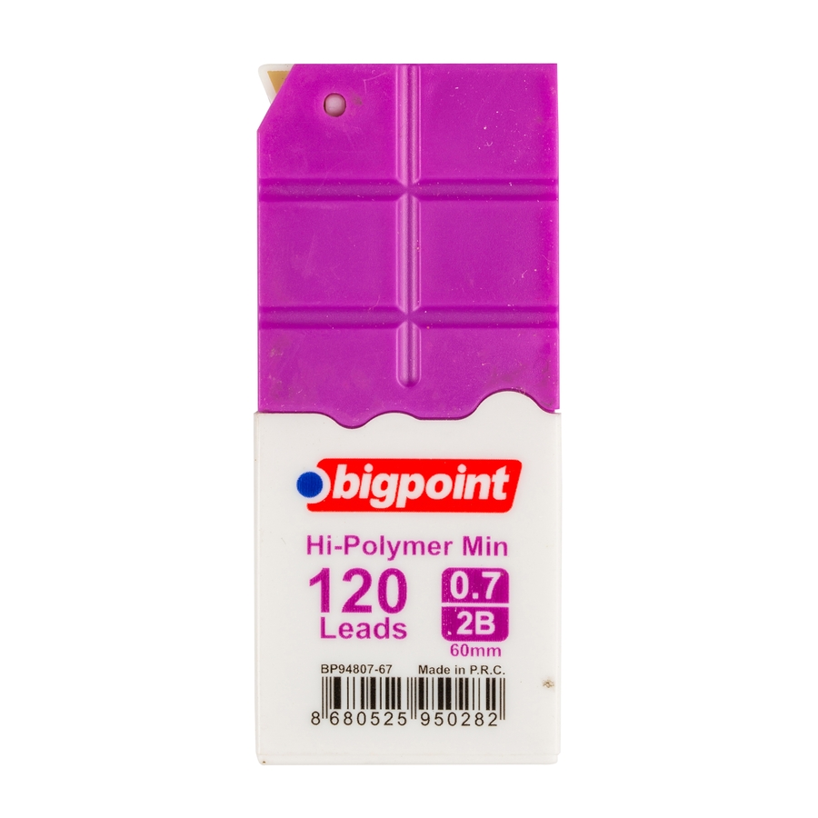 Bigpoint Kalem Ucu 0.7mm 2B 120'li Tüp Mor 12'li Kutu