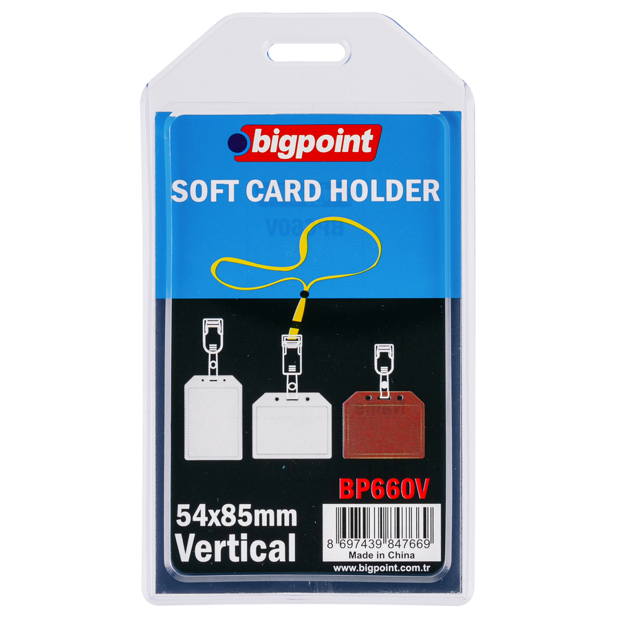 Bigpoint Kart Kabı Dikey Şeffaf 54x85mm 5'li Poşet