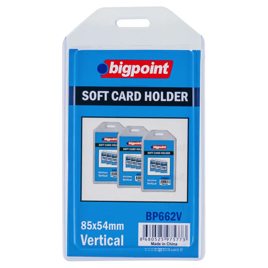 Bigpoint Kart Kabı Dikey Şeffaf 54x85mm x 10 Adet
