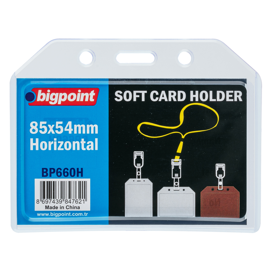 Bigpoint Kart Kabı Yatay Şeffaf 85x54mm 5'li Poşet