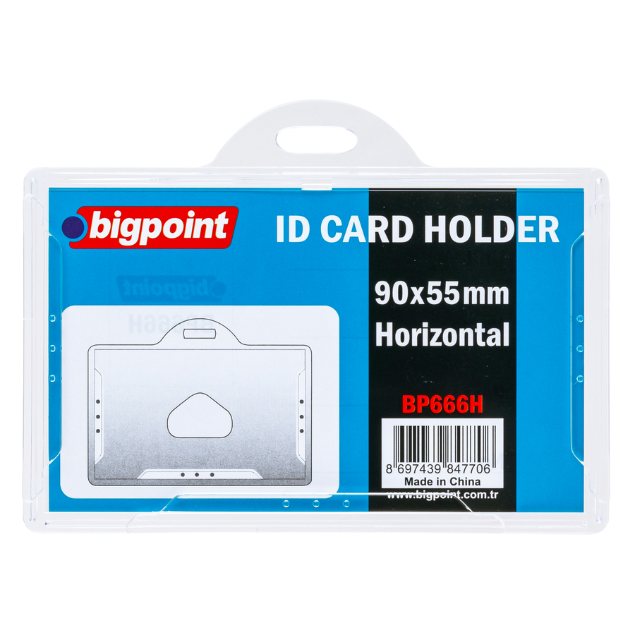 Bigpoint Kart Kabı Yatay Sert Şeffaf 90x55mm 10'lu Poşet