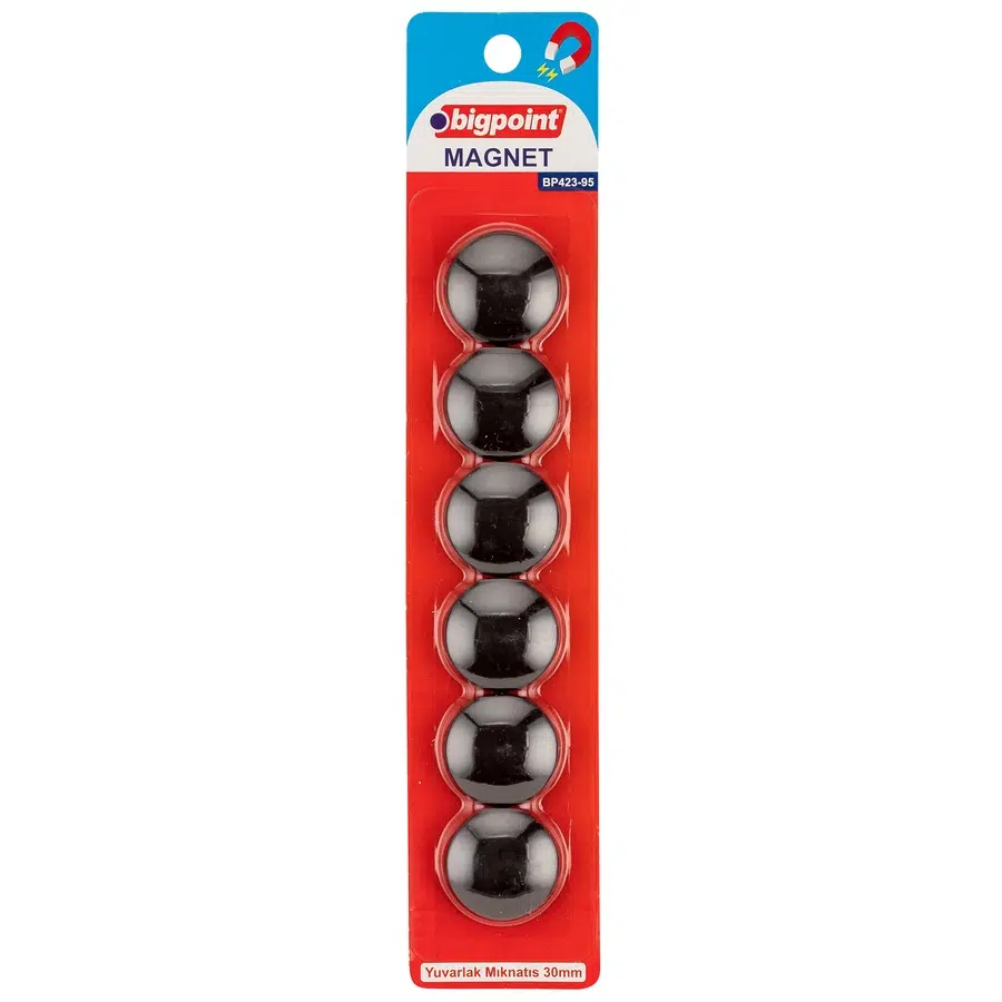 Bigpoint Magnet 30mm (Mıknatıs) Siyah 6'lı Blister x 12 Blister