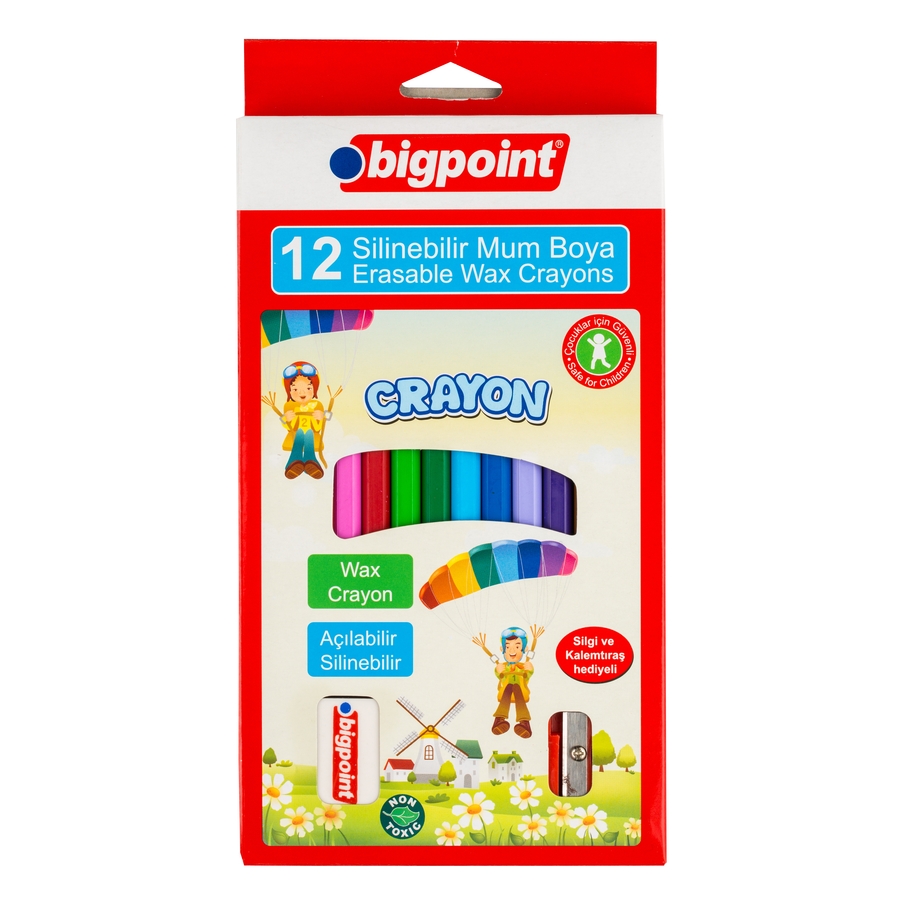 Bigpoint Mum Boya(Silinebilir) 12 Renk X 6 Adet