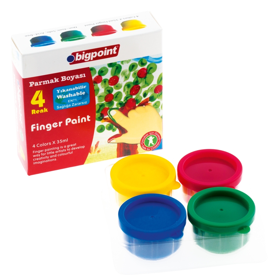 Bigpoint Parmak Boyası 4 Renk x 35 ml 6'lı Paket