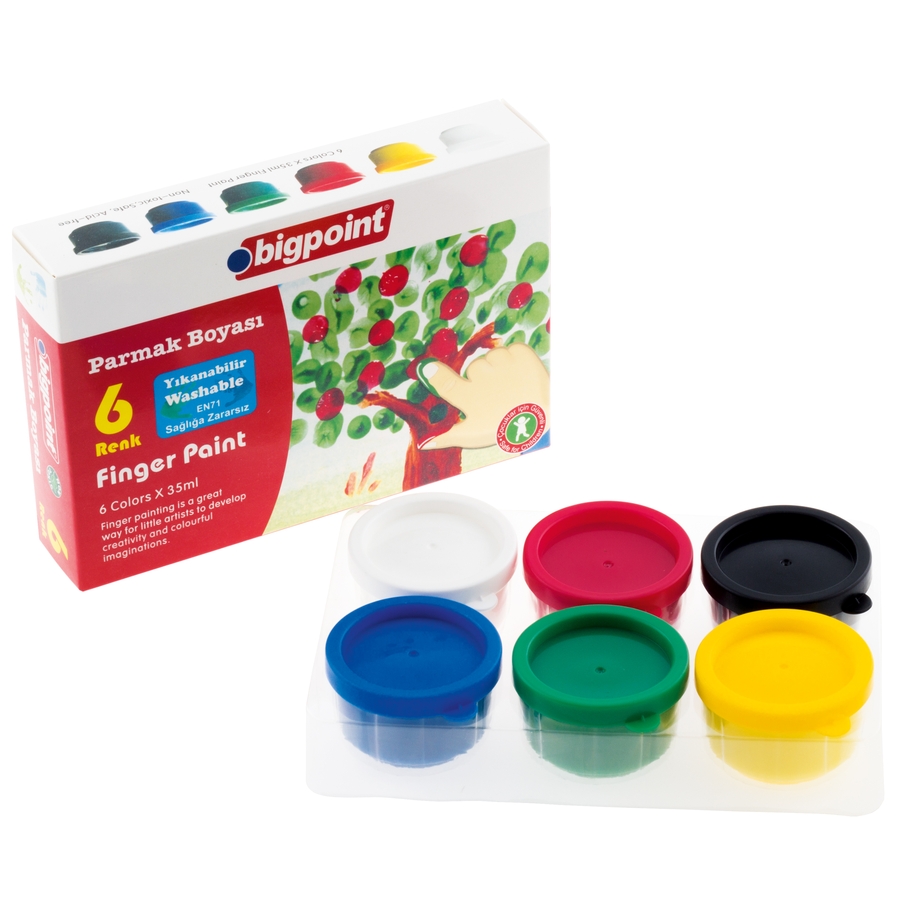 Bigpoint Parmak Boyası 6 Renk x 35 ml 6'lı Paket