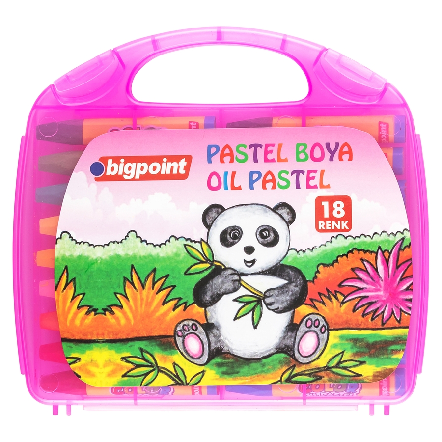Bigpoint Pastel Boya 18 Renk - Pembe Çantalı 3'lü Paket