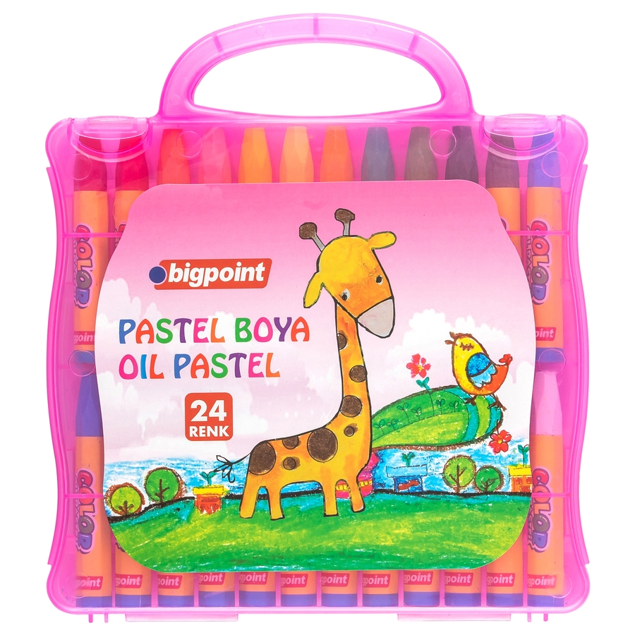 Bigpoint Pastel Boya 24 Renk - Pembe Çanta 3'lü Paket