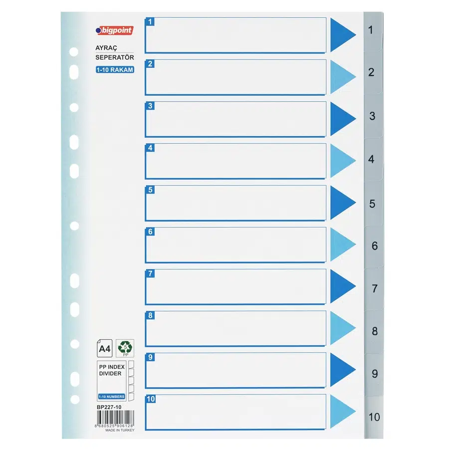 Bigpoint PP Seperatör 1-10 Rakamlı x 30 Adet
