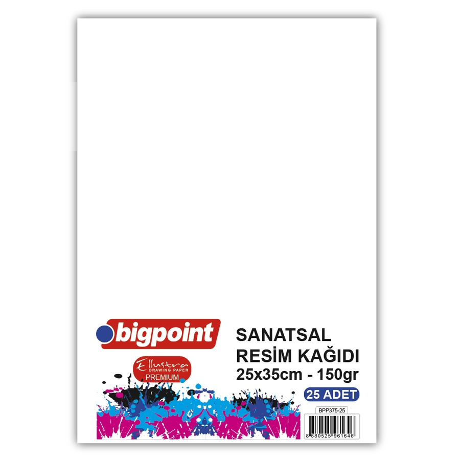Bigpoint Sanatsal Resim Kağıdı 25x35cm 150 Gram - 25 Yaprak X 5 Adet