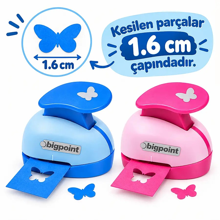 Bigpoint Şekilli Delgeç 1.6cm Kelebek x 24 Adet