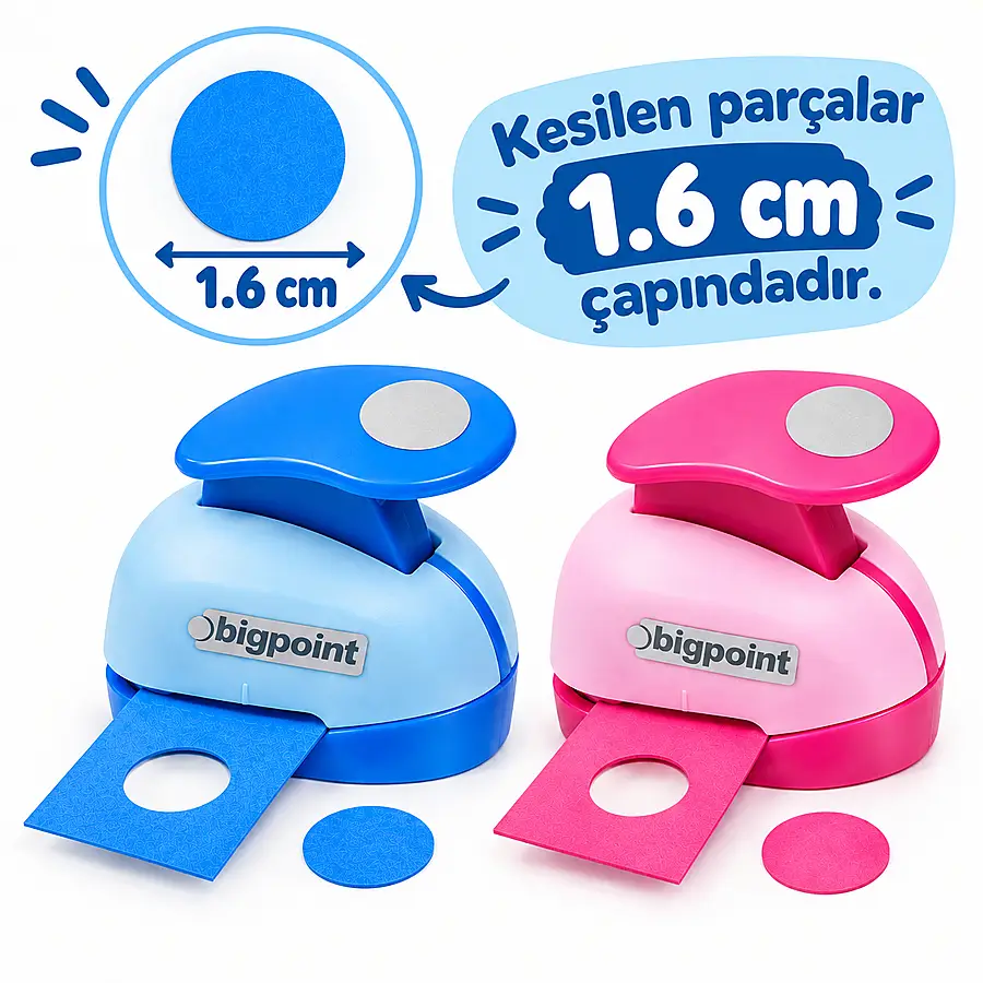 Bigpoint Şekilli Delgeç 1.6cm Yuvarlak x 24 Adet