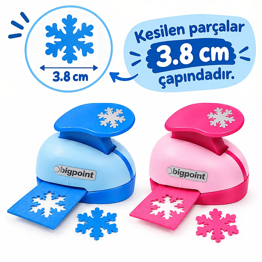 Bigpoint Şekilli Delgeç 3.8cm Kar Tanesi x 10 Adet