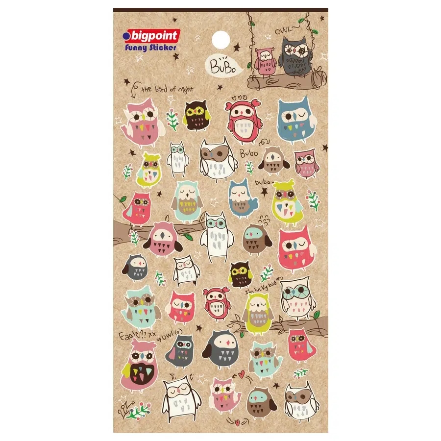 Bigpoint Sticker Baykuşlar (Bubo) x 15 Adet