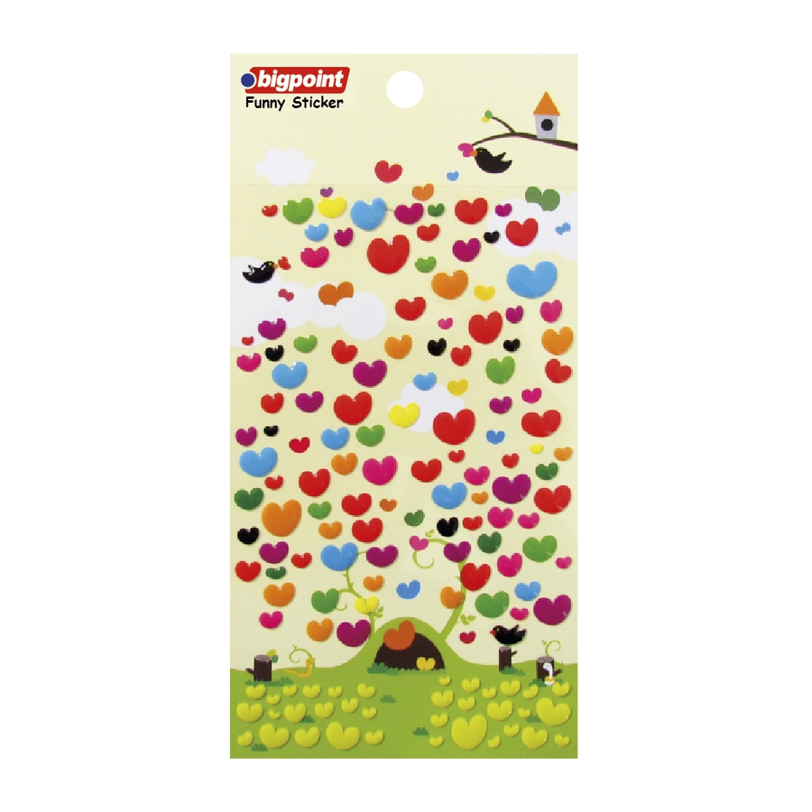 Bigpoint Sticker Çok Renkli Kalpler 15'li Paket