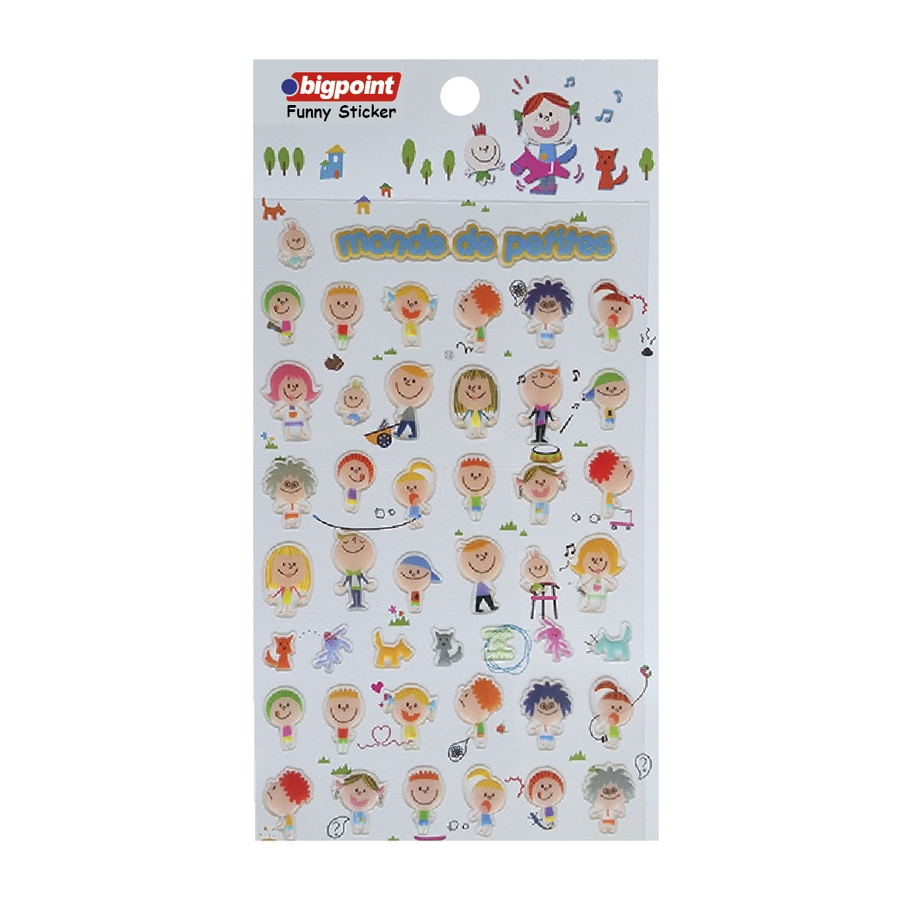 Bigpoint Sticker Kabartmalı Çocuklar 15'li Paket