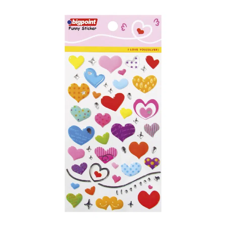 Bigpoint Sticker Karışık Kalpler x 15 Adet