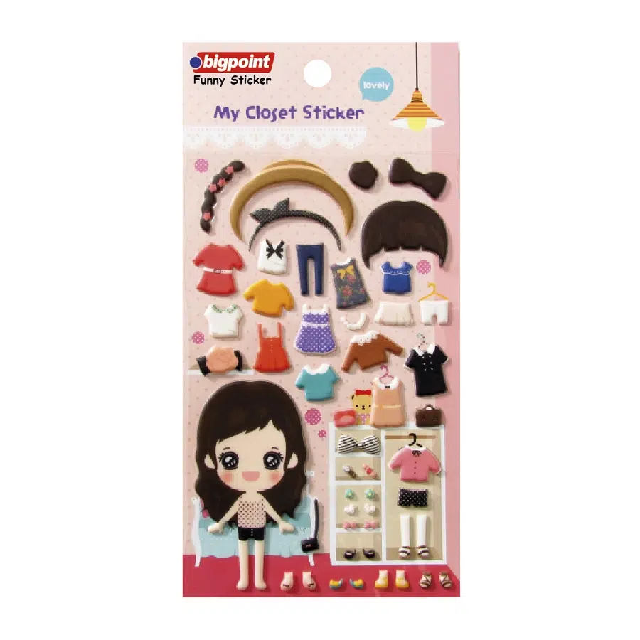 Bigpoint Sticker Kıyafet Giydir Lovely x 15 Adet