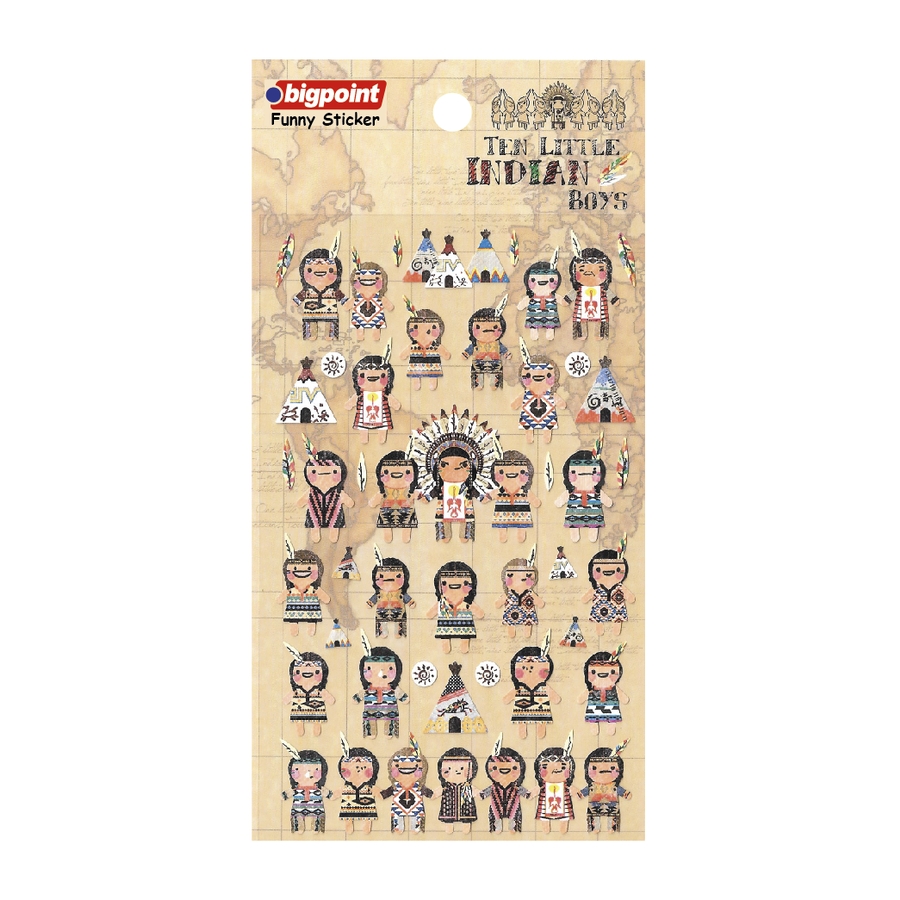 Bigpoint Sticker On Küçük Kızılderili 15'li Paket