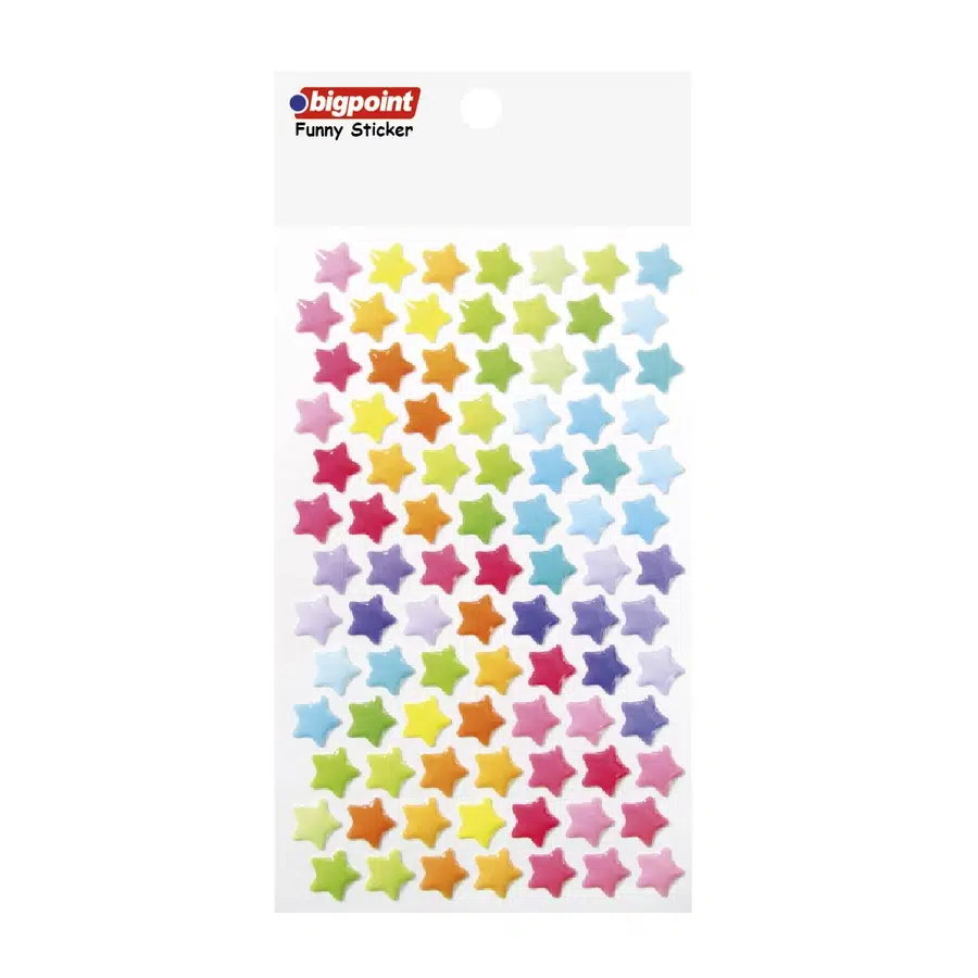 Bigpoint Sticker Pastel Renkli Yıldızlar Orta Boy x 15 Adet