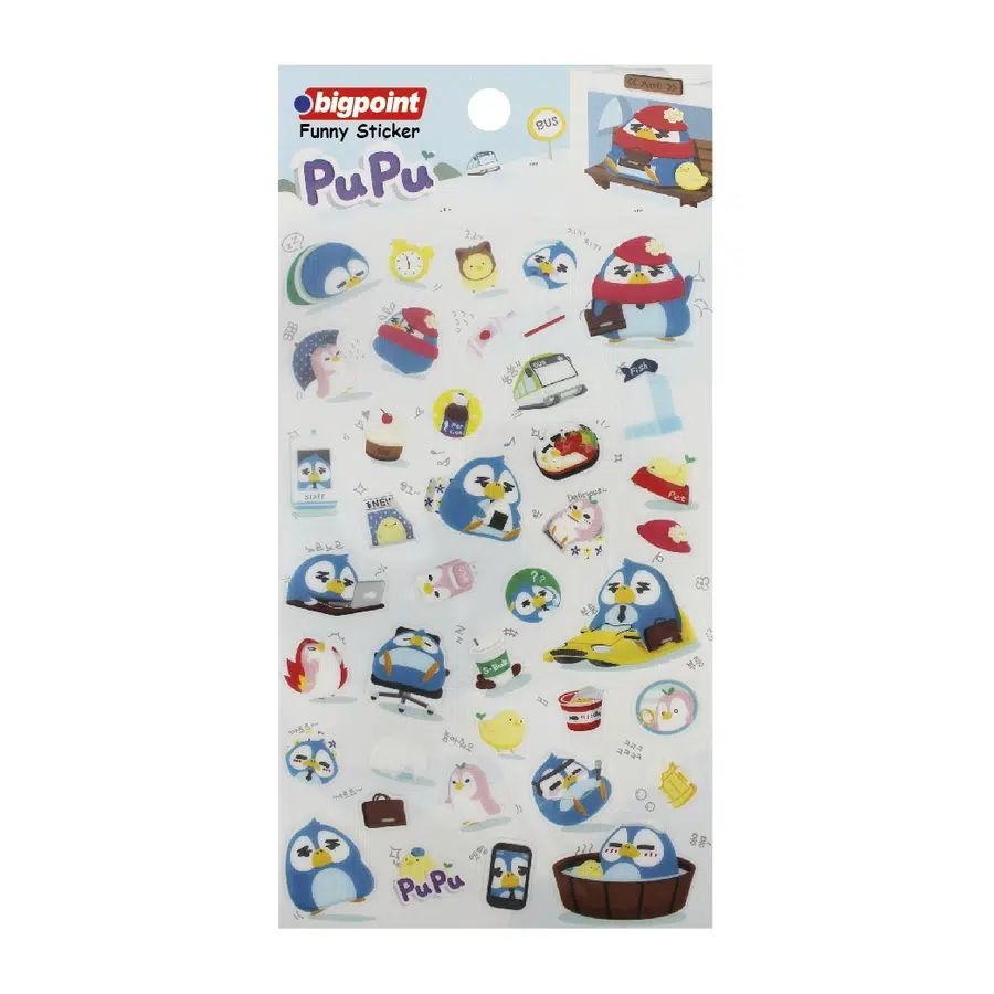 Bigpoint Sticker Penguen Pupu x 15 Adet