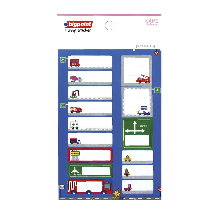 Bigpoint Sticker School Arabalar 5 Yaprak x 15 Adet