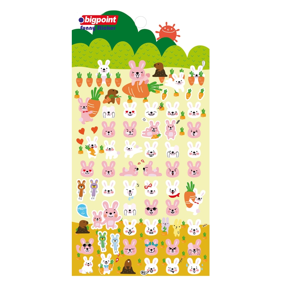 Bigpoint Sticker Sevimli Tavşanlar 15'li Paket