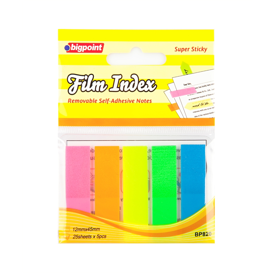 Bigpoint Yapışkanlı Film Index 5 Renk 30'lu Paket