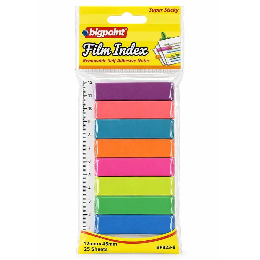 Bigpoint Yapışkanlı Film Index 8 Renk x 20 Adet