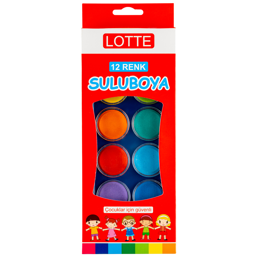 Lotte Suluboya 12 Renk - Büyük Boy 12'li Paket